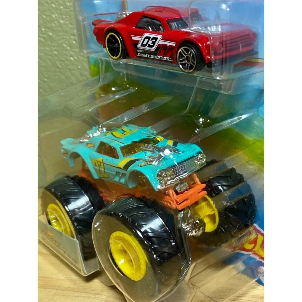 Hot Wheels Night Shifter Monster Trucks + Smashed HW 1:64 Die-cast Car NIP 2022